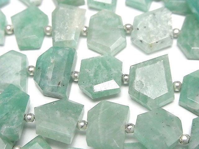 Amazonite AA+ Rough Slice Faceted 1strand beads (aprx.7inch/17cm)