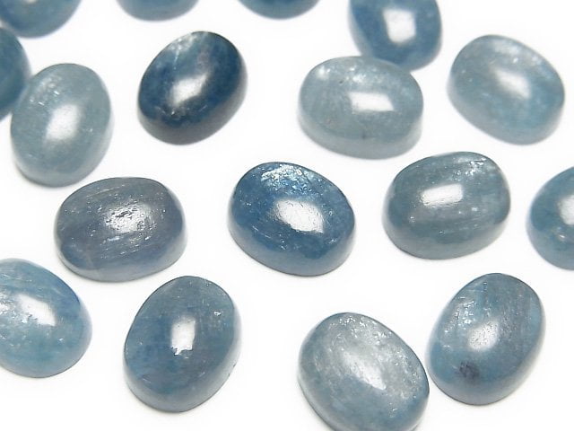 Blue Green Kyanite AA++ Oval Cabochon 10x8mm 2pcs