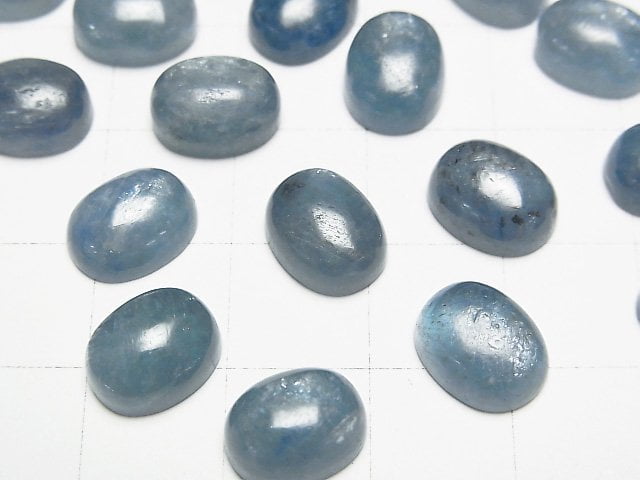 Blue Green Kyanite AA++ Oval Cabochon 10x8mm 2pcs