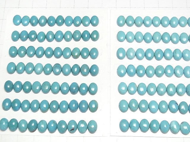 Türkis AAA Oval Cabochon 8x6mm 2 Stück
