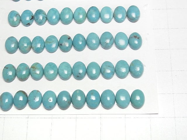 Türkis AA++ Oval Cabochon 8x6mm 2 Stück