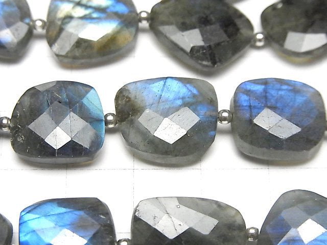 High Quality Labradorite AA++ Flat Faceted Nugget half or 1strand beads (aprx.7inch/17cm)