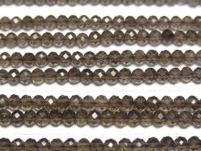 High Quality! Smoky Quartz AAA Faceted Button Rondelle 3x3x2mm 1strand beads (aprx.15inch/37cm)