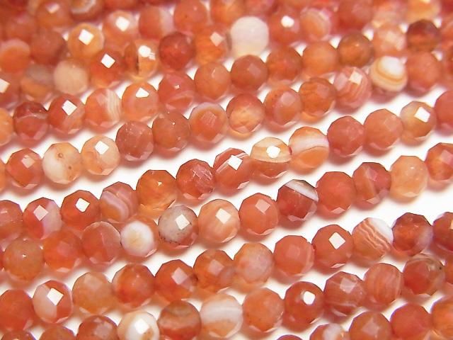 紅玉髓,縞瑪瑙 AA++ 切面圓珠 3mm 一串珠子 (約15英吋/36公分)高品質!