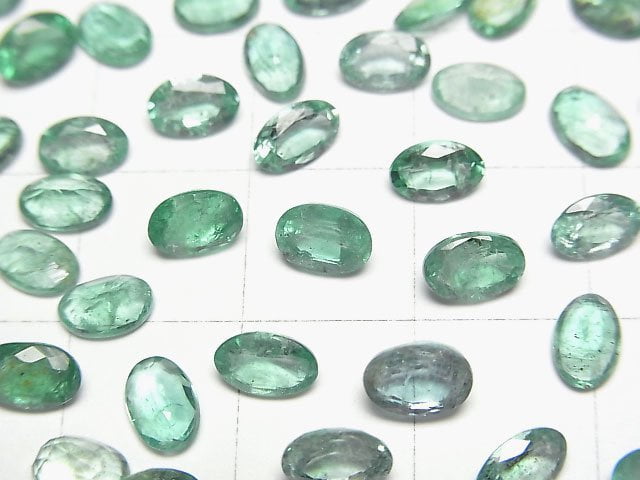 尚比亞高質量祖母綠 AAA 級 - 裸石 橢圓形刻面 6x4mm 1顆