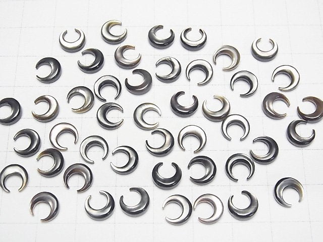 Hochwertige schwarze Muschel (Schwarzlippenauster) AAA Mondmotiv 8x8mm 4 Stück