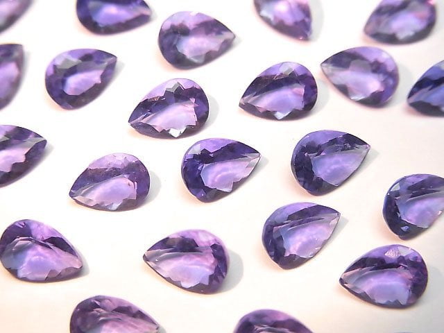 高品質變色氟石 AAA 梨形刻面裸石 7x5mm 2顆