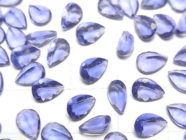 高品質變色氟石 AAA 梨形刻面裸石 7x5mm 2顆