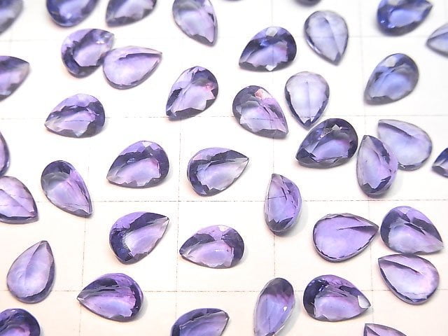 Hochwertiger Farbwechsel-Fluorit AAA Lose Stein Birnenform Facettiert 7x5mm 2 Stück
