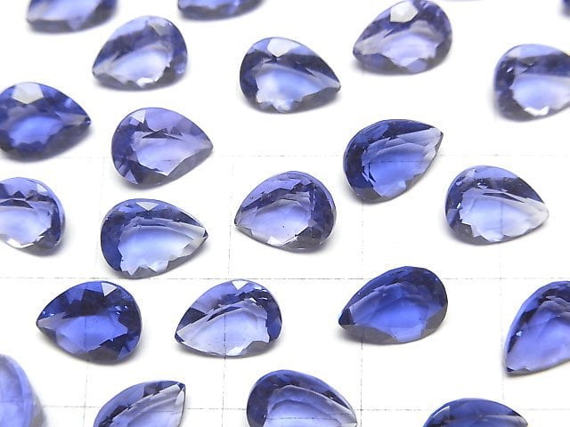 高品質變色螢石 AAA 梨形刻面裸石 8x6mm 2顆