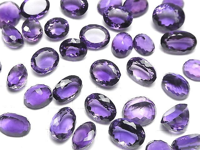 Hochwertiger Amethyst AAA lose Stein oval facettiert Größe Mix 2 Stück