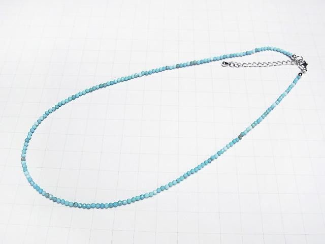 Hochwertig! Magnesit Türkis facettiert rund 2mm Halskette