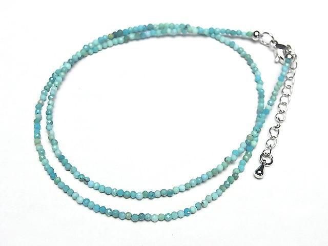 High Quality! Turquoise AA+ Faceted Round 2mm Necklace