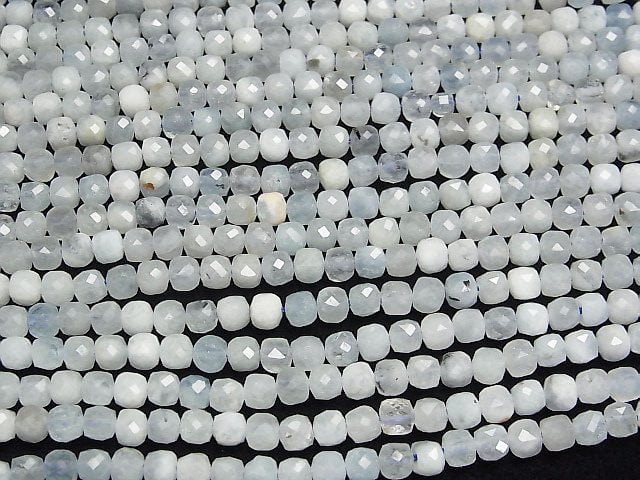 Hochwertig! Beryl Mix (Multicolor Aquamarin) AA Würfelform 4x4x4mm 1Strang Perlen (ca. 15 Zoll/36 cm)