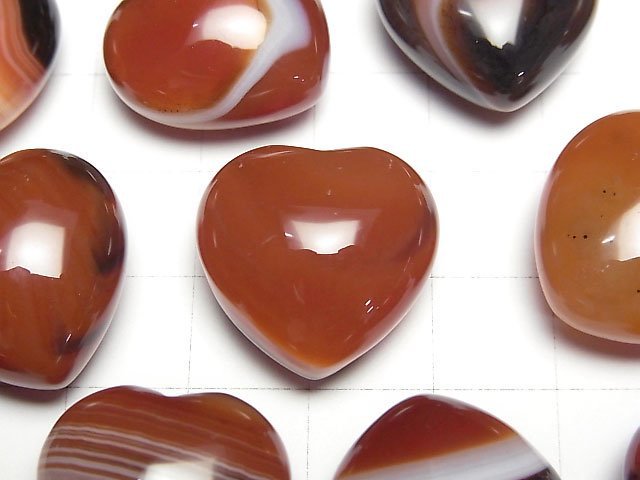 Carnelian, Sardonyx Undrilled Heart 19x20mm 2pcs