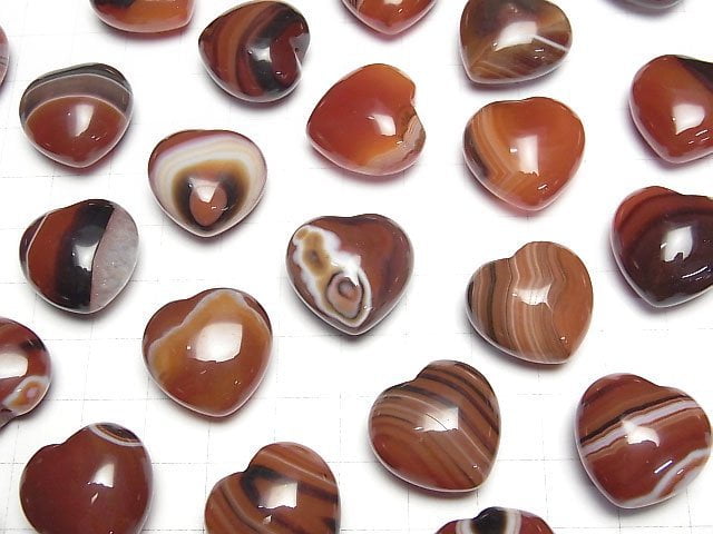 Karnelian, Sardonyx halb gebohrtes Herz 19x20mm 2Stück