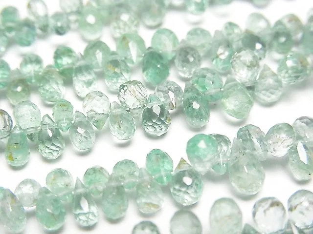 High Quality Emerald AAA- Drop Faceted Briolette half or 1strand beads (aprx.7inch/18cm)