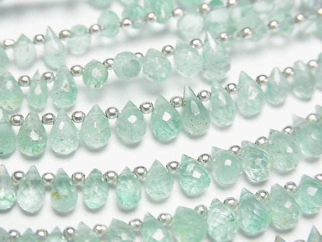 High Quality Emerald AAA- Drop Faceted Briolette half or 1strand beads (aprx.7inch/17cm)