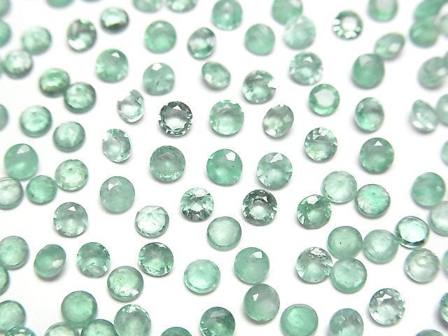 尚比亞優質祖母綠 AA++ 圓形刻面裸石 3x3mm 3顆