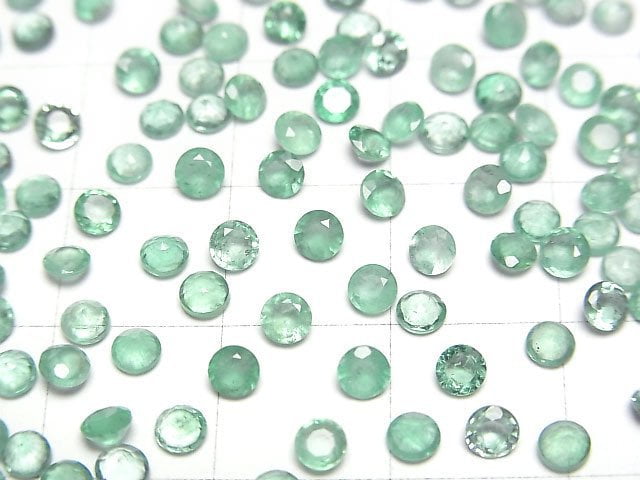 尚比亞優質祖母綠 AA++ 圓形刻面裸石 3x3mm 3顆