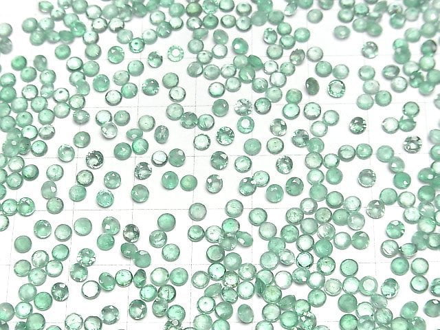 Zambia Hochwertiger Smaragd AA++ Lose Steine Rund Facettiert 3x3mm 3 Stück