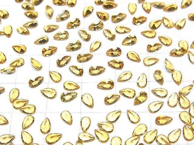 Hochwertiger Heliodor AAA Lose Steine Tropfenform Facettiert 5x3mm 5 Stück