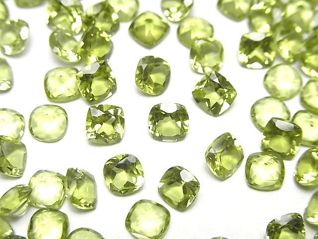高品質橄欖石 AAA 裸石 方形刻面 5x5mm 5顆