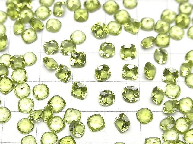 Hochwertiger Peridot AAA lose Steine quadratisch facettiert 5x5mm 5Stück