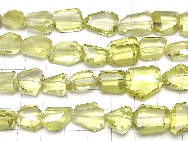 High Quality Lemon Quartz AAA- Faceted Nugget half or 1strand beads (aprx.7inch/18cm)