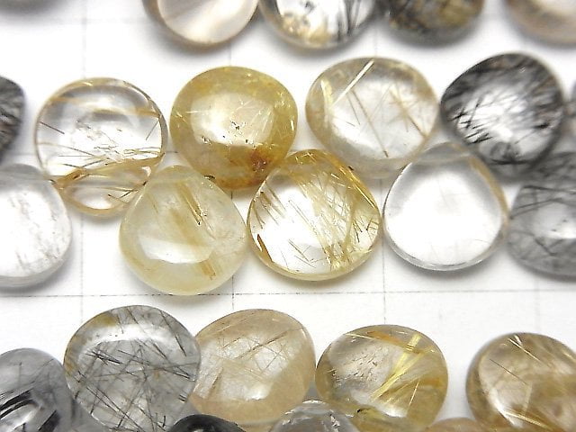 高品質鈦晶 x 碧璽晶 AA++ 栗子色 (平滑) 一串珠子 (約8英吋/20公分)