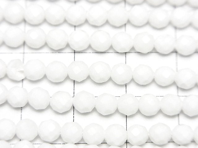 High Quality! White Onyx AAA- Faceted Round 4mm 1strand beads (aprx.15inch/37cm)