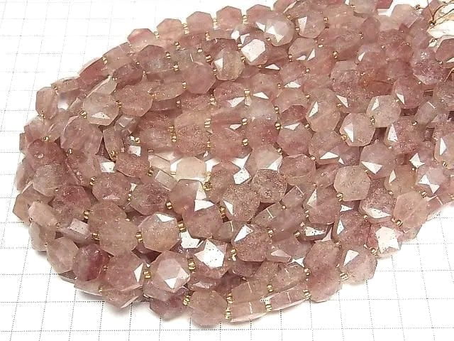 Rosa Epidot AA+ Sechseckschliff 12x13mm 1Strang Perlen (ca. 15Zoll/36cm)