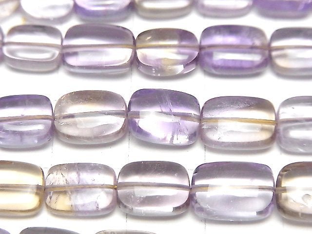 高品質紫黃晶AA++長方形珠子,1串(約7英吋/18公分)