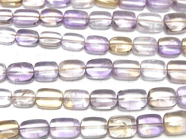 Hochwertiger Amethyst x Citrin AA++ Rechteck 1Strang Perlen (ca. 7Zoll/18cm)