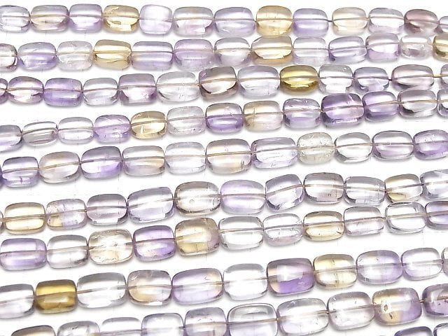 Hochwertiger Amethyst x Citrin AA++ Rechteck 1Strang Perlen (ca. 7Zoll/18cm)