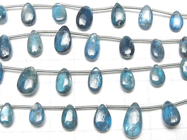 Indigo-Blauer Kyanit AA++ Birnenform (glatt) halb oder 1Strang Perlen (12Stk)