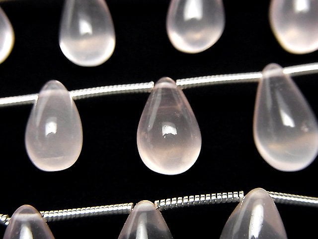 高品質粉晶 AAA - 水滴形 (平滑) 1串珠子 (13顆)