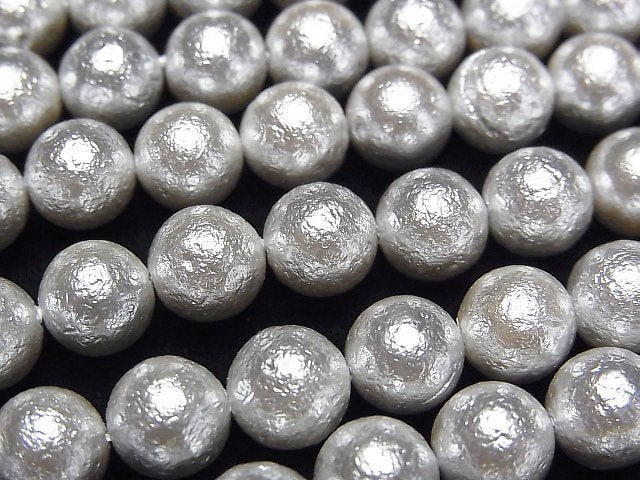 貝珠 (糖果珠) 銀色圓形 8mm 1串珠 (約15英吋/38公分)