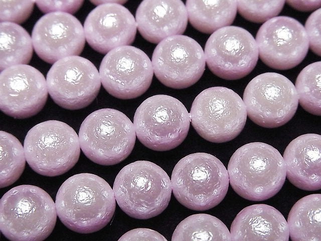 Shell Pearl (Sugar Pearl) Pink Round 8mm 1strand beads (aprx.15inch/38cm)