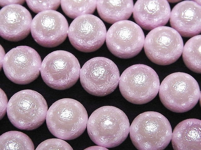 Shell Pearl (Sugar Pearl) Pink Round 10mm 1strand beads (aprx.15inch/38cm)