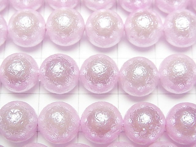 Shell Pearl (Sugar Pearl) Pink Round 10mm 1strand beads (aprx.15inch/38cm)