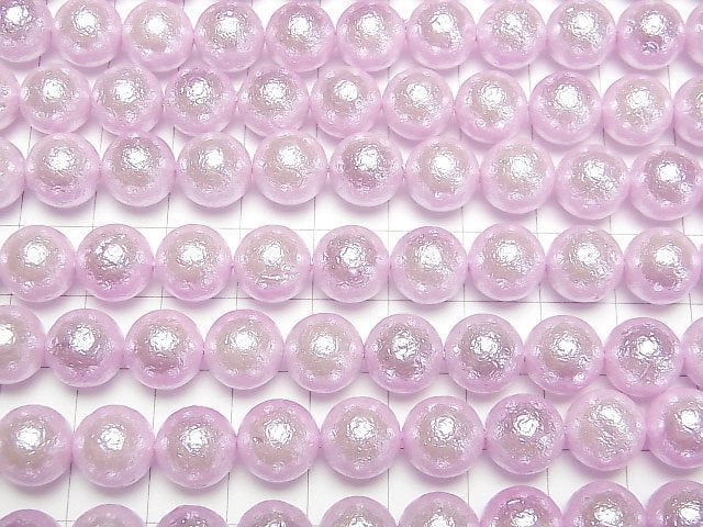 Muschelperle (Zuckerperle) rosa rund 10mm 1 Strang Perlen (ca. 15 Zoll/38 cm)