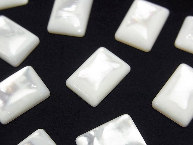 高品質白蝶貝(銀唇蠔)AAA長方形素面蛋面 14x10mm 3顆