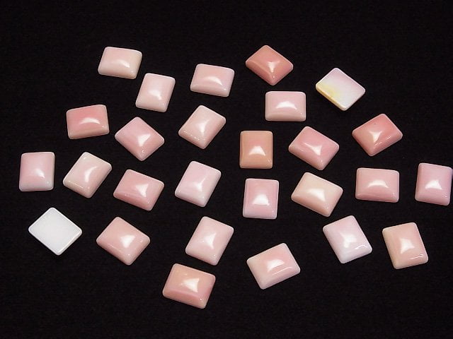Hochwertige Königin Conch Muschel AAA rechteckiger Cabochon 10x8mm 1Stk