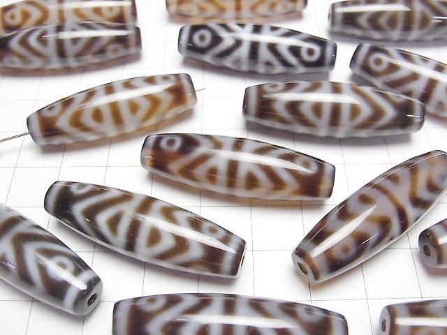 剛果古加六眼天珠 - 米粒 38x12x12mm 1顆