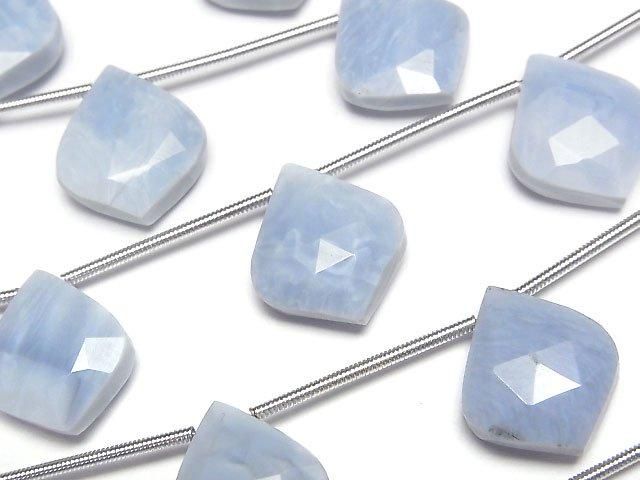 藍蛋白石 AA++ 變形刻面梨形珠子 1串 (約4英寸/10公分)