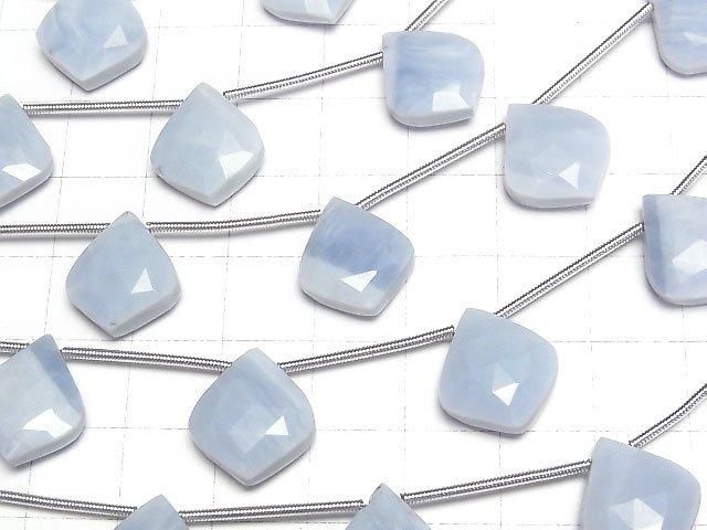 Blauer Opal AA++ deformierte facettierte Birnenform 1Strang Perlen (ca. 4 Zoll/10 cm)