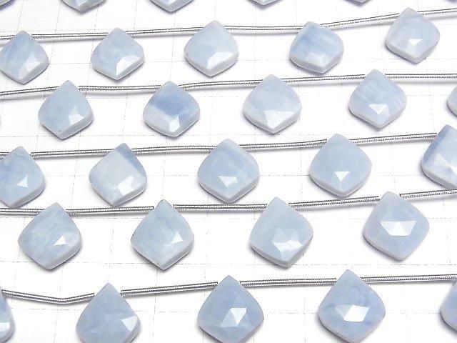 Blauer Opal AA++ deformierte facettierte Birnenform 1Strang Perlen (ca. 4 Zoll/10 cm)