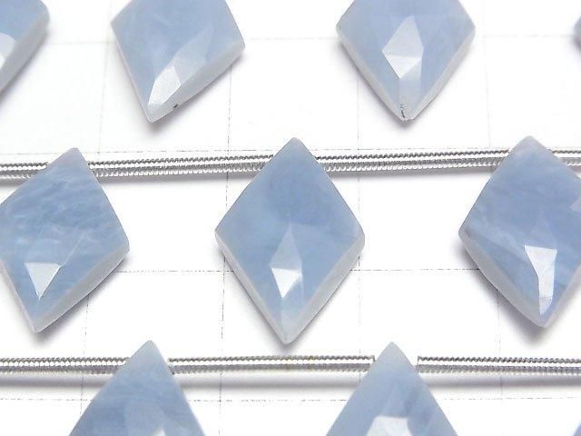 藍色蛋白石 AA++ 鑽石形狀 一串珠子 (約4英吋/10公分)