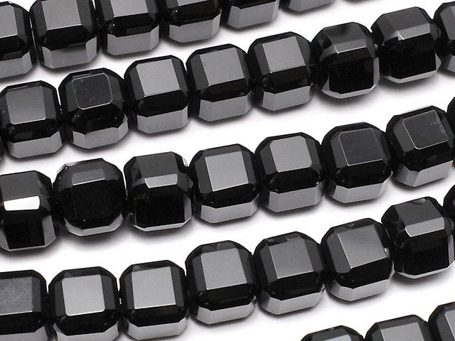 高品質!縞瑪瑙正方體形狀 6.5x6.5x6.5mm 半串或一串珠子 (約14英吋/34公分)
